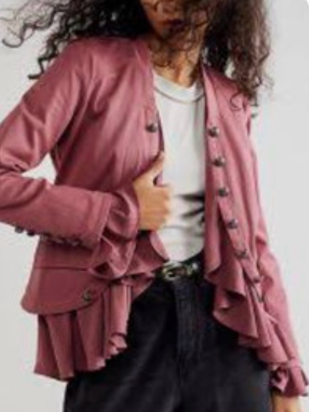 torrid dusty rose layered button-front blazer